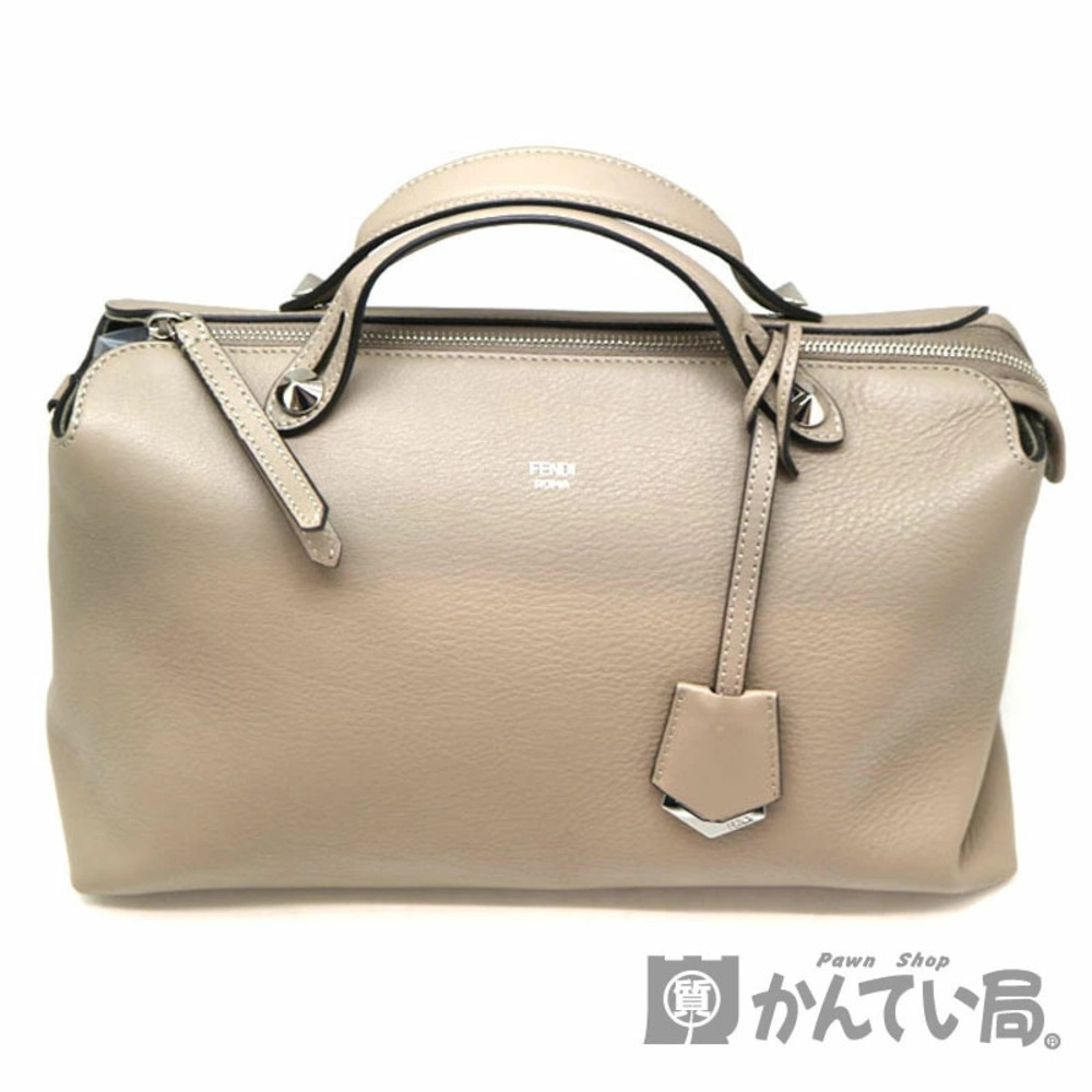 FENDI By The Way Handbag Shoulder Bag Leather Beige